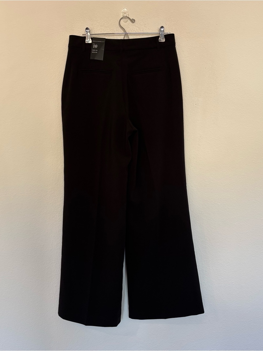 WHBM Pleated Wide Leg Pant Black NWT - Picture 7 of 10